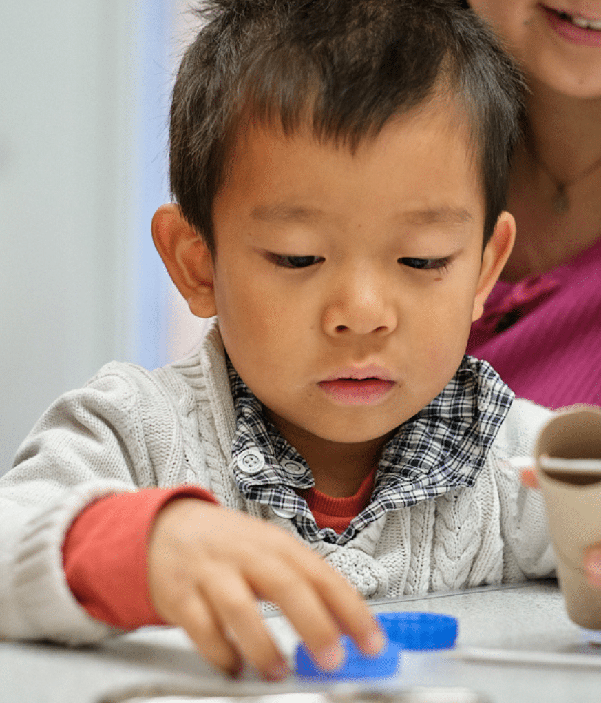 young boy enjoying STEMtots at Cambridge Science Centre