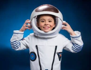 child in astronaut suit