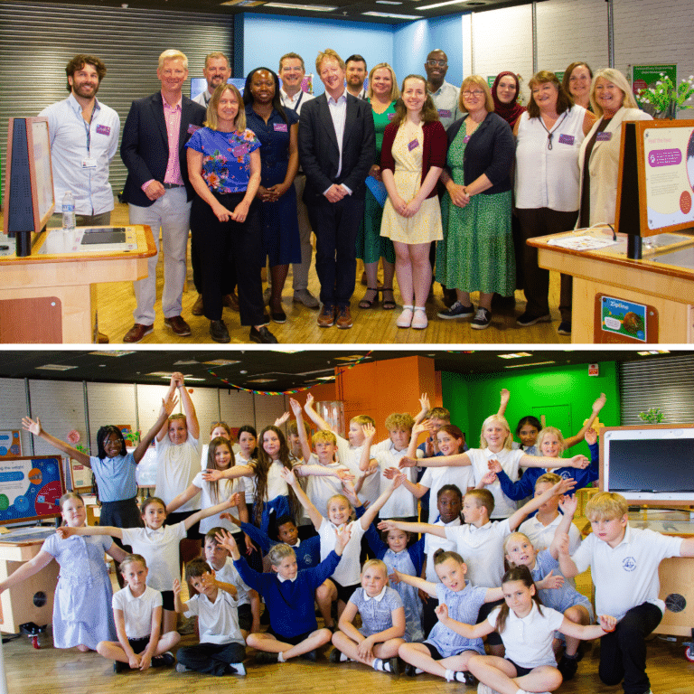 Top - VIP visitors including the Mayor Bottom - students from Alderman Payne Primary