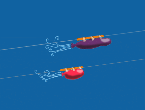 Illustration of balloon racers