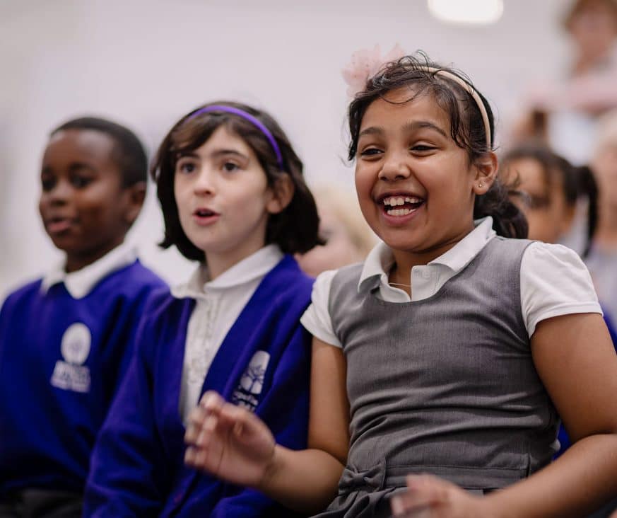 Girls enjoying a show at Cambridge Science Centre