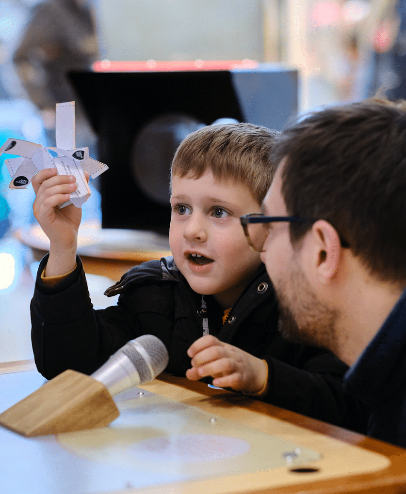 Dad and boy at Cambridge Science Centre